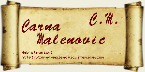 Čarna Malenović vizit kartica